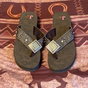 Ladies Justin Bling Flip flops